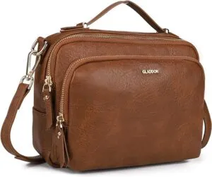 Ladies Shoulder Bag with Zipper Crossbody Bag Leather Handbag
