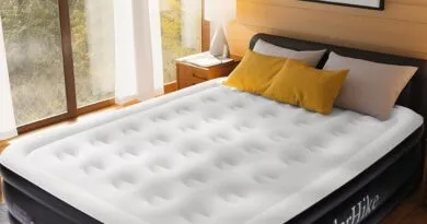 Inflatable Air Mattress Blow Up Self-inflating Guest Airbed with Built-in Electric Pump Double
