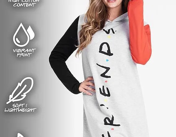 Cozy & Stylish: Friends TV Show Hoodie Dress for Women in the UK