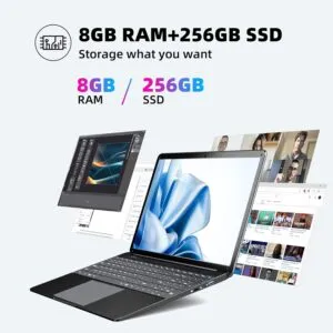 Powerful 15.6 Inch Laptop with 8GB RAM and 256GB SSD Storage