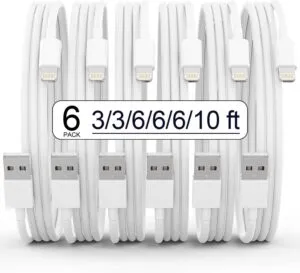 Fast-Charging MFi Certified iPhone Cable Set: 6 Pack Lightning Cables for All Your Apple Devices