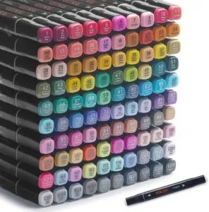 100-Color Professional Art Markers for Drawing and Sketching