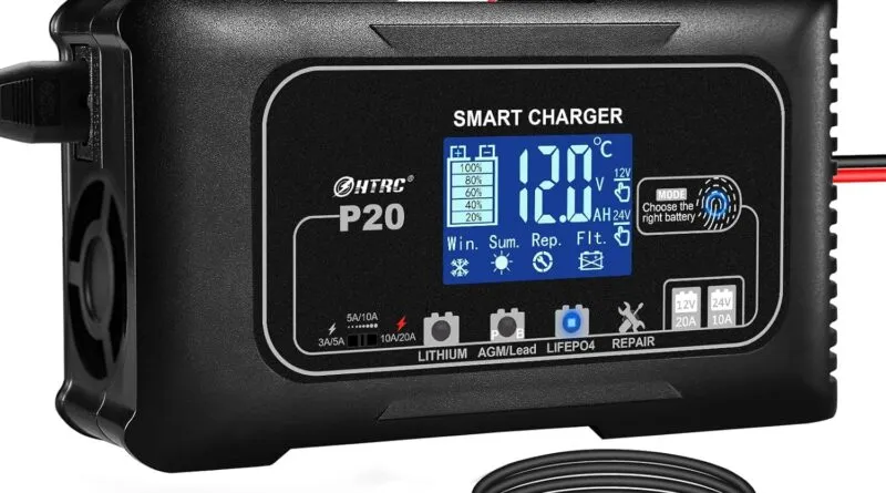 Advanced 20A Car Battery Charger for All Types - 12V/24V Battery Care