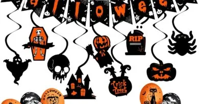 40PCS Reusable Halloween Decorations with Happy Halloween Banner