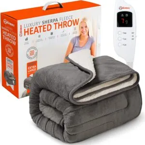 Electric Heated Throw Blanket Extra Large with Digital Controller and Timer