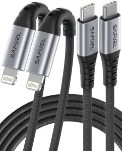 2 Pack USB C to Lightning Cable Real Apple MFi Certified Nylon Braided Fast Power Charging Cord