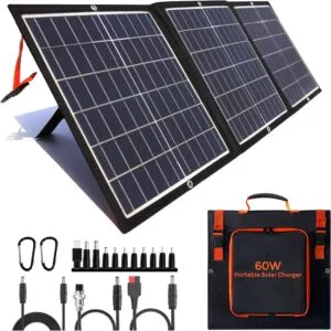 Efficient 60W Foldable Solar Charger Kit for Jackery Power Your Adventures Anywhere