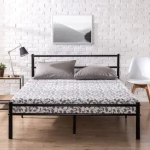Double Metal Platform Bed Frame with Headboard and Footboard