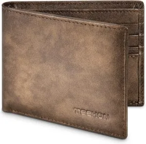 Premium RFID Leather Men's Wallet with 10 Card Slots and Gift Box