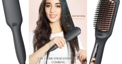 Hair Straightening Brush Negative Ion Ceramic Straightener Brush with Adjustable Temp