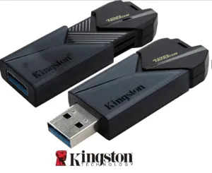 Kingston DataTraveler Exodia Onyx 128GB USB Flash Drive 3.2 Gen 1 - Sleek Moving Cap