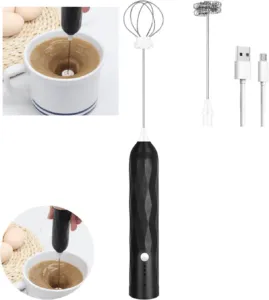 Milk Frother Handheld Size Electric and Rechargeable with 2 Hands and 3 High Speeds