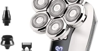 6-in-1 Rechargeable Electric Head Shaver: Effortless Grooming for a Sleek Look