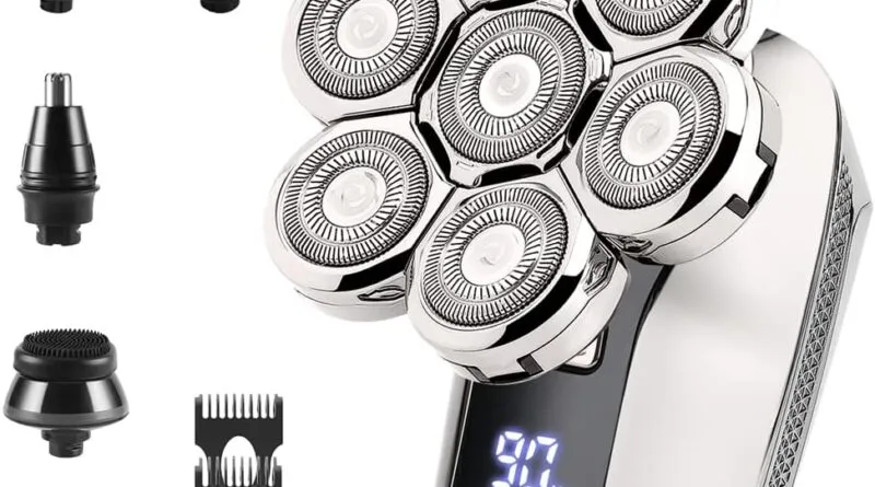 6-in-1 Rechargeable Electric Head Shaver: Effortless Grooming for a Sleek Look