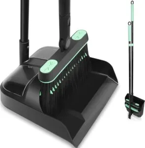 Effortless Cleaning Magic: Broom and Dustpan Set with Long Handle and Stainless Steel Rods