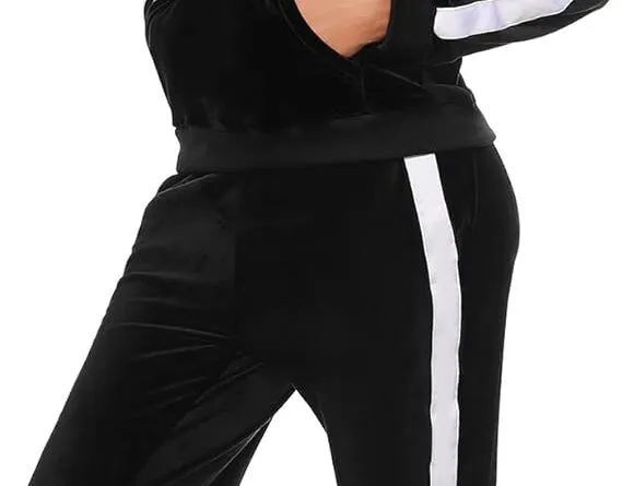 Indulge in the Blissful Comfort of the Women Long Sleeve Velour Tracksuit