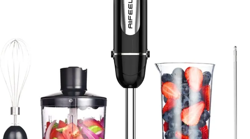 Powerful 800W Hand Blender with 4-in-1 Functionality and Stainless Steel Blades