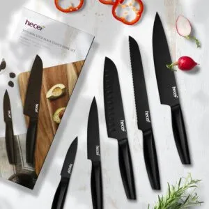 5-Piece Black Coated Knife Set: Stylish and Functional Kitchen Essential