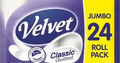 Luxurious Velvet Classic Quilted Toilet Paper - 24 Rolls of Premium 3-Ply Tissue
