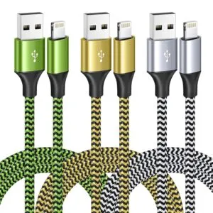 High-Quality 1.8M Apple Charger Cable 3-Pack MFi Certified Lightning Cable for iPhone Fast Charging