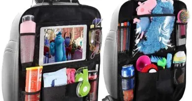 Efficient Car Back Seat Organisers with Tablet Holder and Storage Pockets - Perfect for Family Road Trips (2 pack)