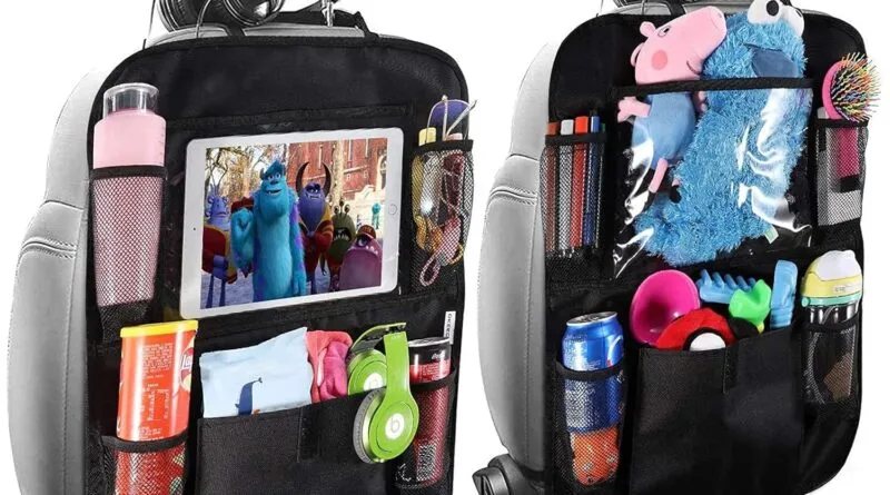 Efficient Car Back Seat Organisers with Tablet Holder and Storage Pockets - Perfect for Family Road Trips (2 pack)