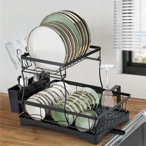 Efficient 2-Tier Dish Drainer Rack: Your Kitchen's Perfect Organizing Solution