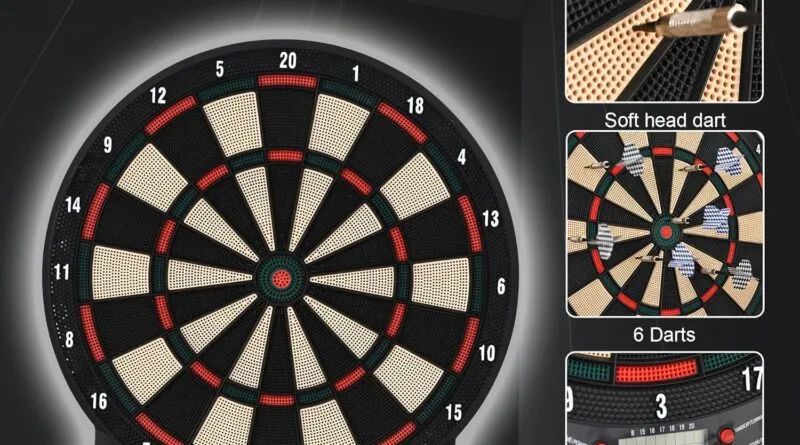 LCD Electronic Dartboard Set: 26 Games, 185 Variations, and 6 Darts - Ultimate Multi-Game Fun