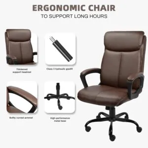 Premium Comfort: BASETBL F005 Executive Office Chair with Ergonomic Design and Padded Support