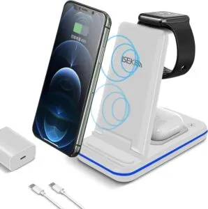 Effortless Charging: ISEKIE 3 In 1 Wireless Charger for iPhone and Apple Watch