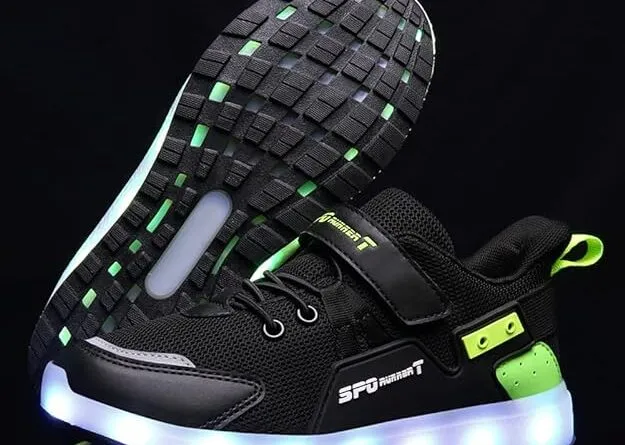 Step into Fun: Voovix Kids LED Light-up Shoes - Shiny Sneakers for Unisex Coolness!