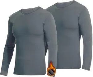 Winter Ready: YUSHOW 2 Pack Thermal Underwear Tops for Men!