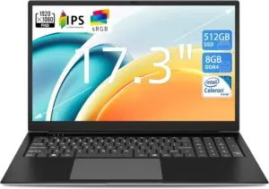 Unleash Productivity: SGIN 17.3 Inch Laptop with 8GB RAM and 512GB SSD for Seamless Performance