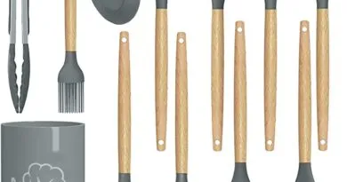 Culinary Essentials: Aunly 12 Piece Set of Non-Stick Silicone Spatulas with Wooden Handles