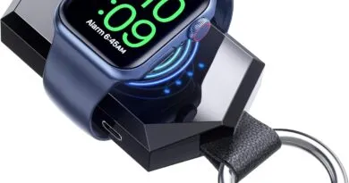 On-the-Go Power: Portable Wireless Charger for All Apple Watch Series with Magnetic Keychain