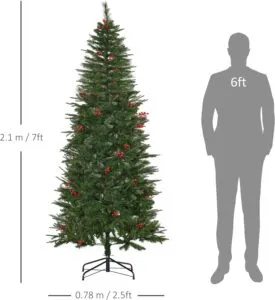 Experience the Magic of Christmas with HOMCOM’s 7ft Pencil Artificial Tree