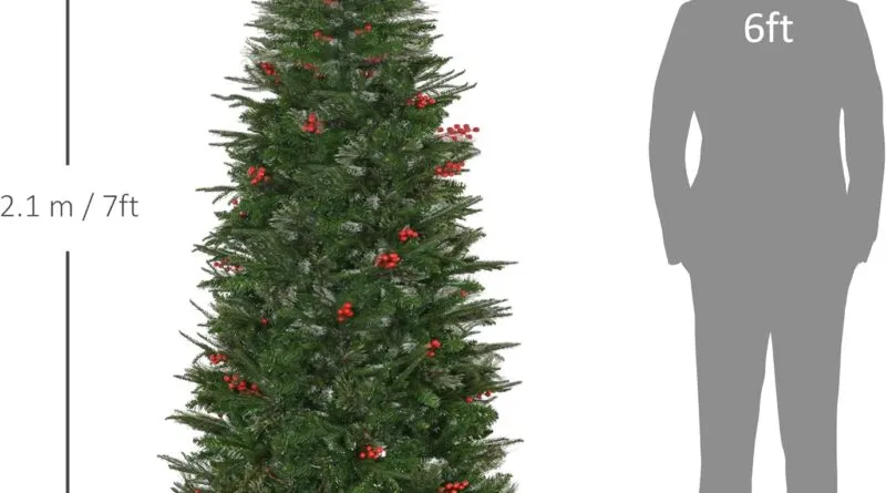 Experience the Magic of Christmas with HOMCOM’s 7ft Pencil Artificial Tree