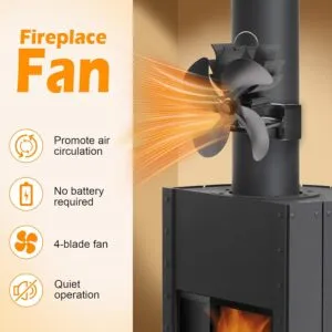 MaxEarn 4 Blades Stove Fan: Harness the Power of Your Wood Stove for Efficient Heat Distribution