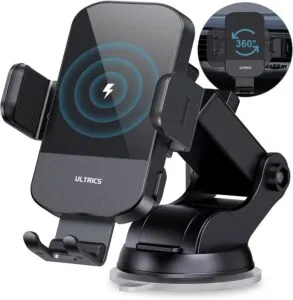 Drive Charged: ULTRICS 2in1 Wireless Car Charger Mount for Fast and Convenient Device Charging