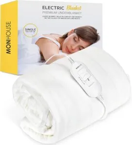 Enhance Your Comfort and Indulge in a Warm Embrace with the MONHOUSE Premium Soft Fleece Electric Blanket