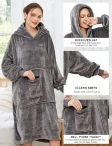 Stay Cozy Anywhere: Voqeen Oversized Blanket Hoodie Unisex Wearable Comfort!