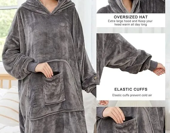 Stay Cozy Anywhere: Voqeen Oversized Blanket Hoodie Unisex Wearable Comfort!