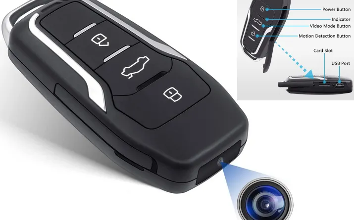 Covert Confidence: 1080P Spy Camera in a Mini Car Key Design with Motion Detection