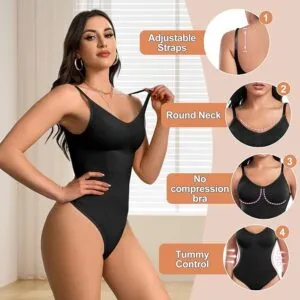 Transform Your Figure with Vijamiy Women's Shapewear Bodysuit - Tummy Control, Backless, and Comfortable