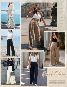 Stylish and Comfortable: Voqeen Womens Wide Leg Trousers Summer Culottes