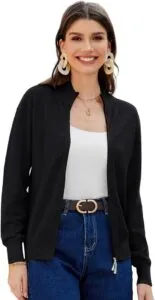 Elevate Your Style with the GRACE KARIN Women's Mesh Zip-Up Cardigan