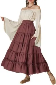 Elevate Your Style with the SCARLET DARKNESS Women Renaissance Maxi Skirt