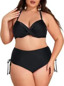 Bikini Sets for Women Plus Size High Waist Crisscross