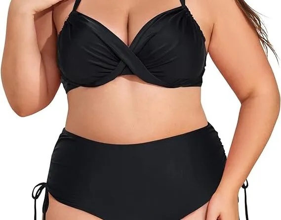 Bikini Sets for Women Plus Size High Waist Crisscross