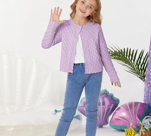 Cozy Up with the GRACE KARIN Girls Cropped Cardigan